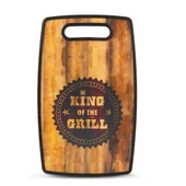 Kép 1/2 - Barna famintás vágódeszka közepén &quot;King of the grill&quot; felirattal
