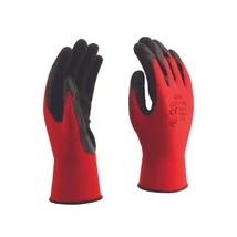 1 pár Rock GLK+NP latex piros szerelőkesztyű fekete tenyérmártással