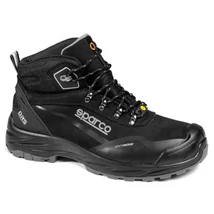 Sparco Goodwood Dell S7S fekete munkavédelmi bakancs fehér csíkkal az oldalán és Sparco felirattal