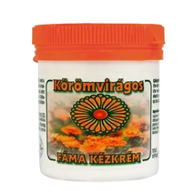 Fáma körömvirágos munkavédelmi kézkrém narancssárga fedéllel fehér tubussal rajta virág mintával narancssárga felirattal