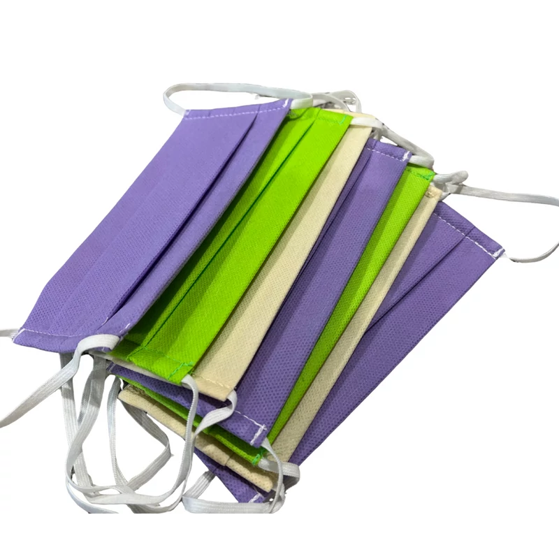 Textil szájmaszk lila, zöld, bézs színekben