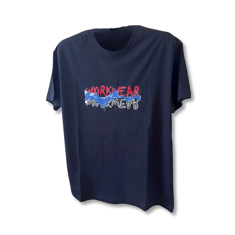 Altamira sötétkék kerek nyakú póló workwear felirattal